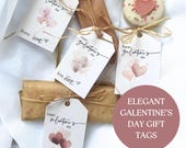 Happy Galentine's Day Gift Tags Printable, Valentine's Day Tags Editable, Valentine Party Favor Tags Template, Elegant Watercolor Tags
