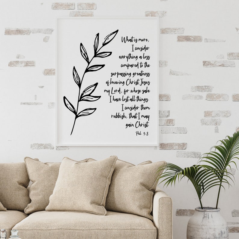 Philippians Wall Art, Bible Verse Printable, Bible Verse Wall Art, Scripture Wall Art, Christian Wall Art, Gift for Home, Christian Gift image 4