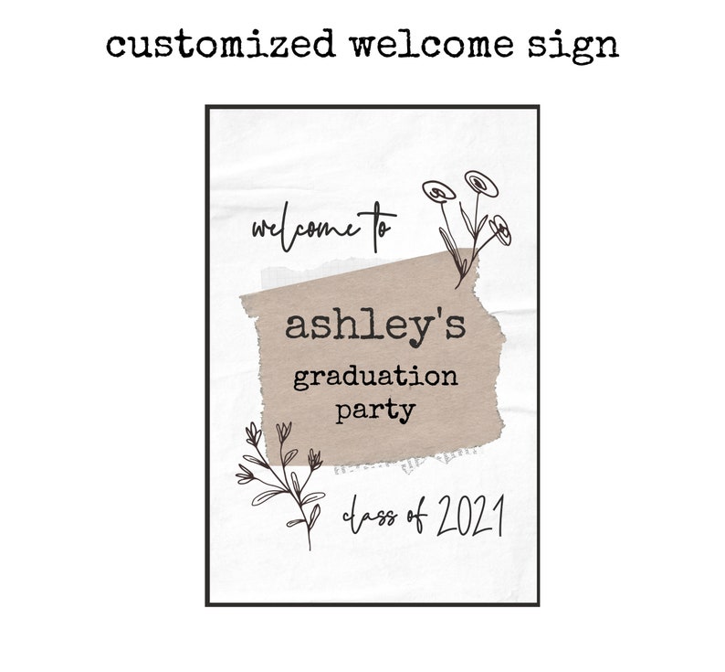 Graduation Welcome Sign, Graduation Welcome Poster, Graduation Party Sign, Custom Welcome Sign, Printable Welcome Party Sign, Class of 2023 image 2