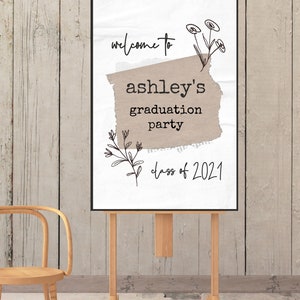 Graduation Welcome Sign, Graduation Welcome Poster, Graduation Party Sign, Custom Welcome Sign, Printable Welcome Party Sign, Class of 2023 image 5