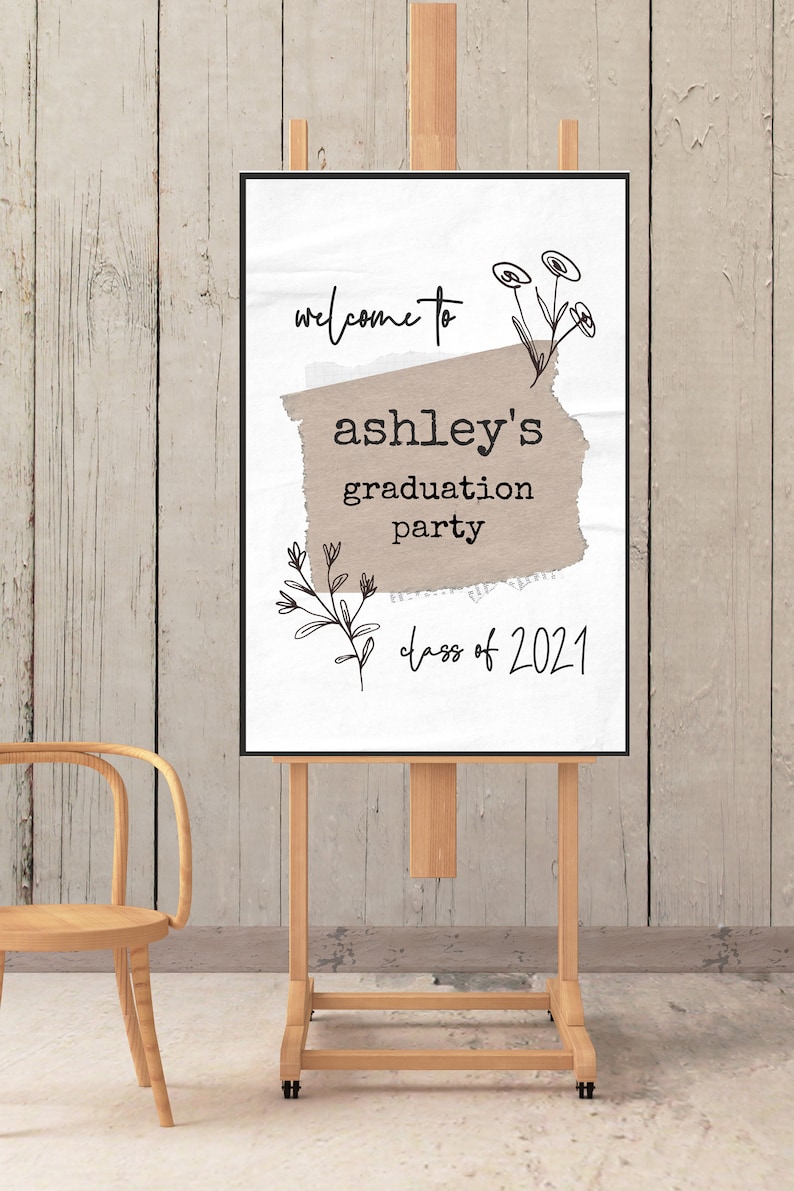 Graduation Welcome Sign, Graduation Welcome Poster, Graduation Party Sign, Custom Welcome Sign, Printable Welcome Party Sign, Class of 2023 image 5
