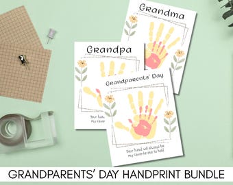 Grandparents Day Handprint Craft, Grandparents Day Bundle, Grandparents Day Handprint Art, for Grandma, for Grandpa, Printable Handcraft