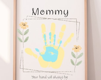 Handprint Mother's Day Gift from Child, Hand to Hold, Birthday Gift for Mommy, Handprint Art, Handprint Craft for Mother's Day, Mommy Gifts