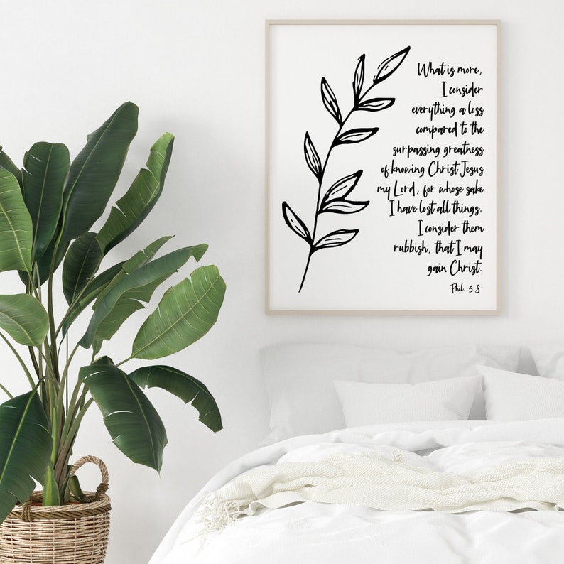 Philippians Wall Art, Bible Verse Printable, Bible Verse Wall Art, Scripture Wall Art, Christian Wall Art, Gift for Home, Christian Gift image 1