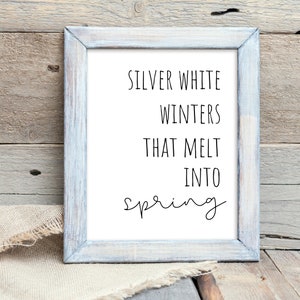 My Favorite Things Printable, Silver White Winters Download, Rae Dunn Inspired, Spring Minimalist Wall Art, Sound of Music, Spring Digital image 4