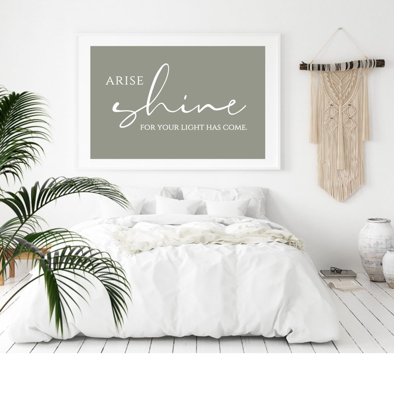Arise Shine, Isaiah 60, Wall Art, Bible Verse Wall Art, Scripture ...