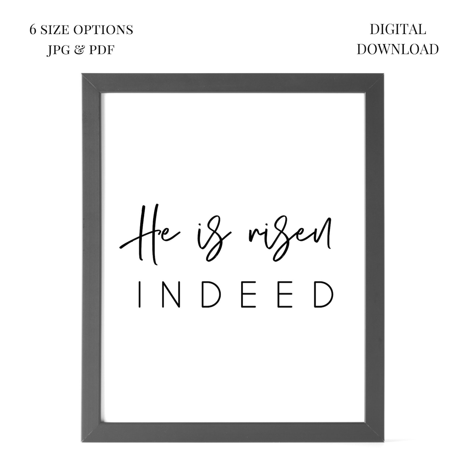 He is Risen Indeed Easter Wall Art Printable Jesus Easter Etsy