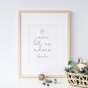 O Come Let Us Adore Him Printable, Christmas Mantel, Christmas Printable Wall Art, Christmas Wall Art large, Christmas Printable Jesus,