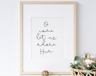 Oh Ven, Adorémoslo Imprimible, Christmas Mantel, Christmas Printable Wall Art, Christmas Wall Art large, Christmas Printable Jesus,