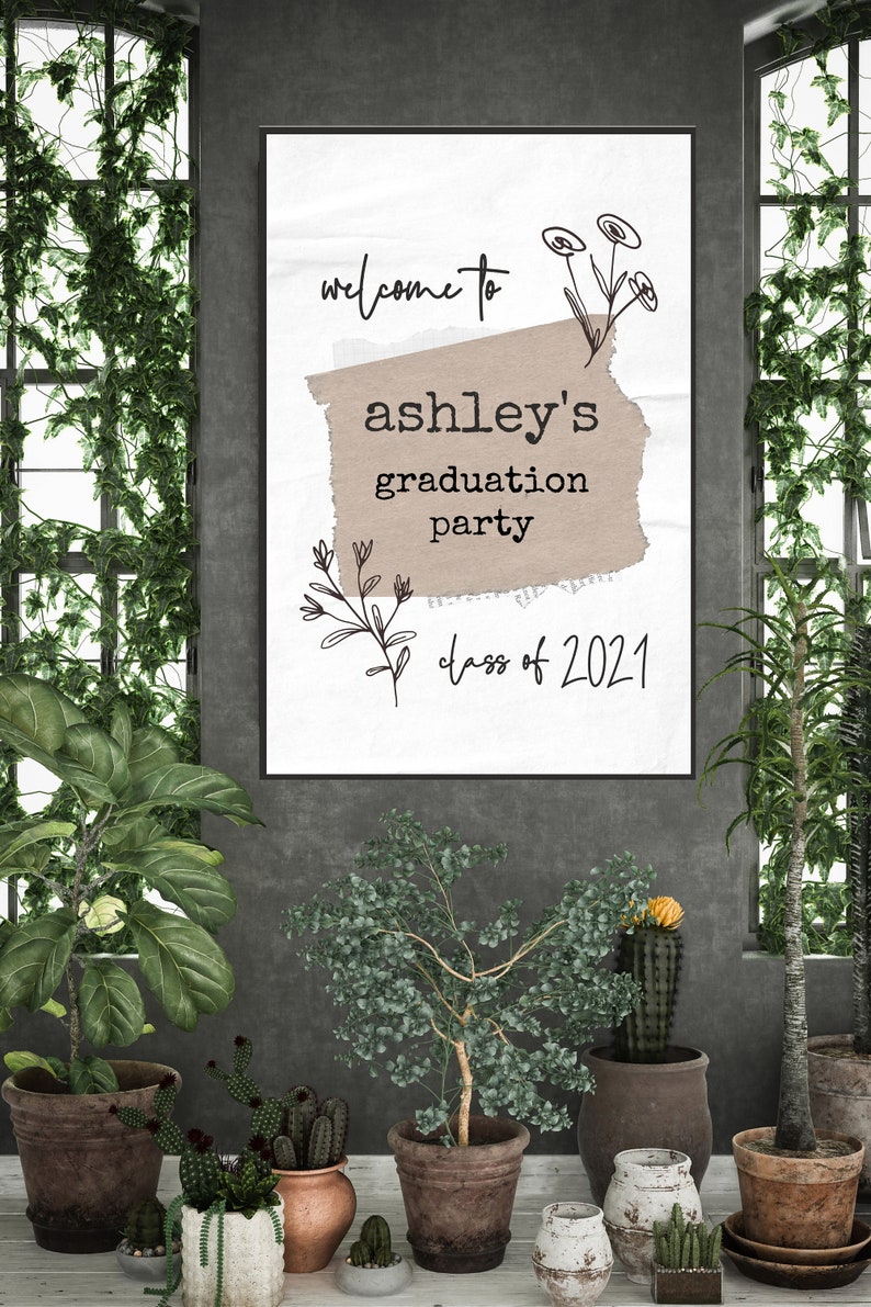 Graduation Welcome Sign, Graduation Welcome Poster, Graduation Party Sign, Custom Welcome Sign, Printable Welcome Party Sign, Class of 2023 image 1