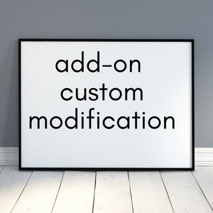 Existing Print Customization, Customized Modification, Modified Print, Add-On Custom Modification