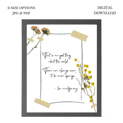 Anne of Green Gables Positive Quotes Literary Wall Art Etsy