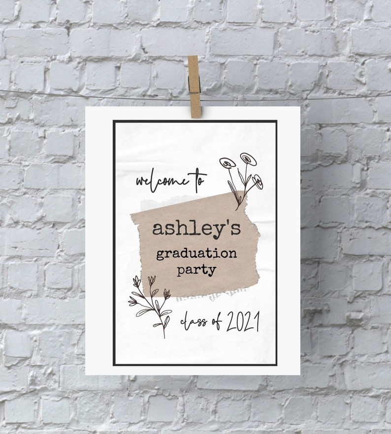 Graduation Welcome Sign, Graduation Welcome Poster, Graduation Party Sign, Custom Welcome Sign, Printable Welcome Party Sign, Class of 2023 image 3