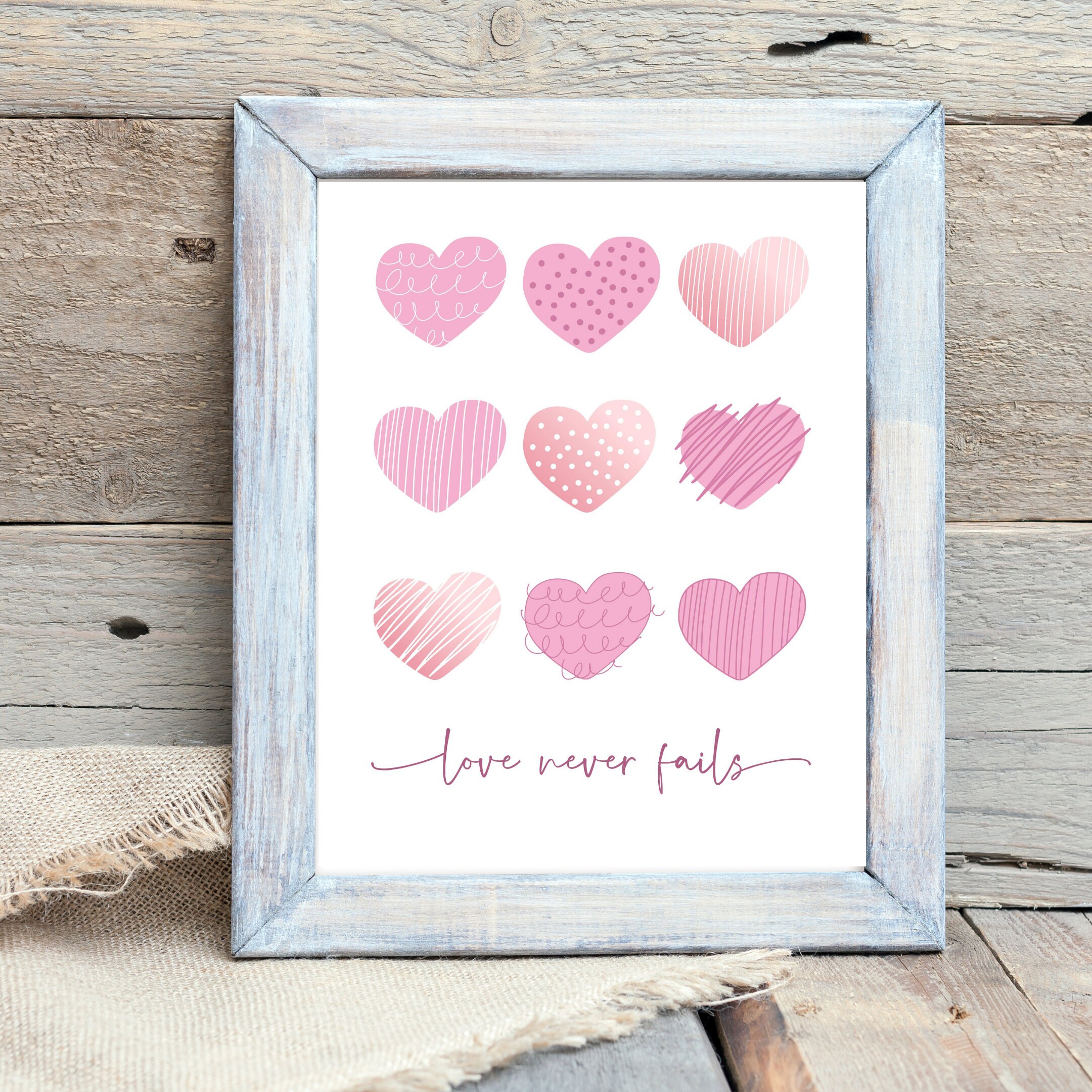 Love Never Fails Printable Love Wall Art 1 Corinthians 13 | Etsy