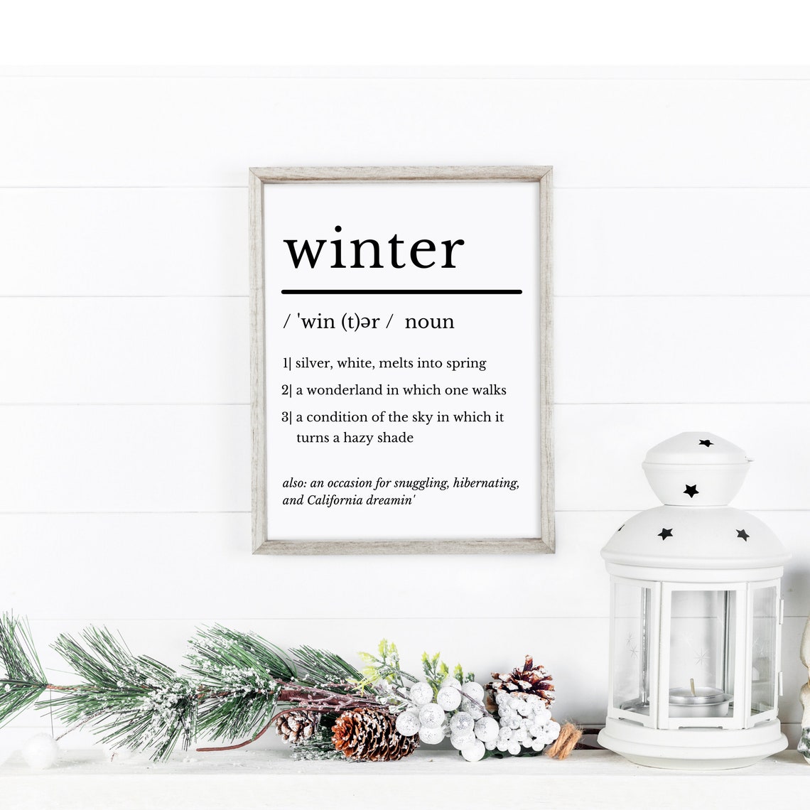 Winter Definition Print Dictionary Print Winter Printable Etsy