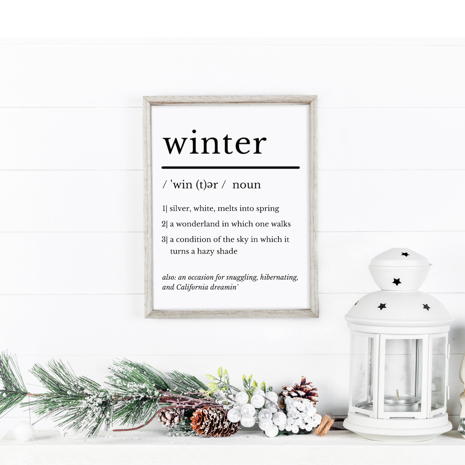 Winter Definition Print Dictionary Print Winter Printable Etsy