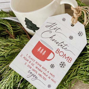 Hot Chocolate Bomb Printable Tag, Hot Cocoa Bomb Tags, Christmas Bomb Tag, DIY Gift, Teacher Gift, Bomb Instructions, Instant Download