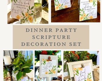 Centerpiece Decoration, Summer Party Decor, Dinner Party Sign, Party Printable Bundle, Bible Verse Tags, Printable Centerpiece for Party