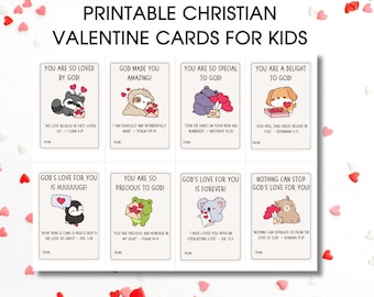 Christian Kids Printable Valentines, Christian Affirmations, Scripture Valentines, Bible Verse Love Cards, Valentine Lunch Box Notes