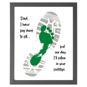 Following in Footsteps, Father&#39;s Day Printable, Dad Printable, Gift for Dad, Footprint Printable Craft, Gift from Child, Instant Download