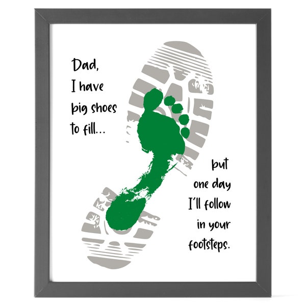 Following in Footsteps, Father's Day Printable, Dad Printable, Gift for Dad, Footprint Printable Craft, Gift from Child, Instant Download