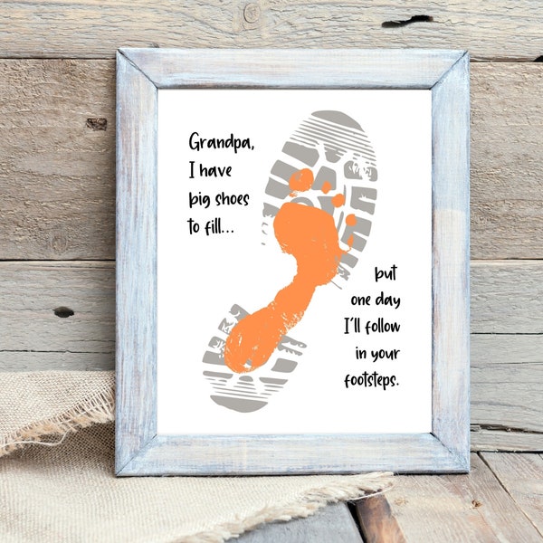 Father's Day Grandpa, Grandpa Printable, Gift for Grandpa, Grandpa Father's Day Gift, Footprint Printable Craft, Gift from Child, Download