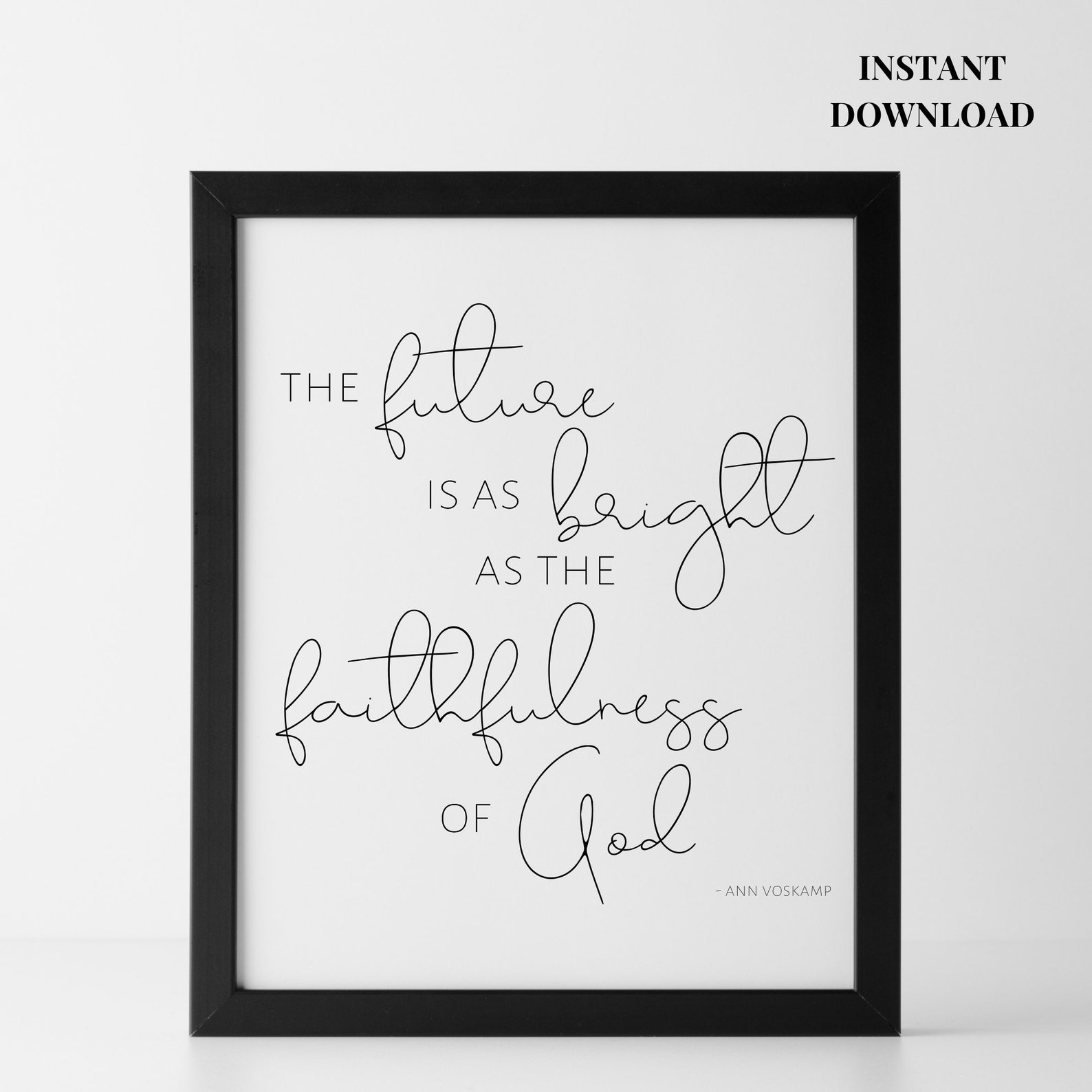 Christian Quote Wall Art Future is Bright Minimalist - Etsy