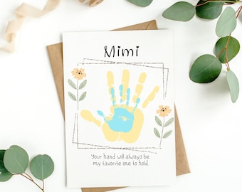 Custom Name Printable Gift, Mother&#39;s Day Gift from Kid, Birthday Gift from Child, Handprint Craft, Handprint Art, Printable Gift for Her