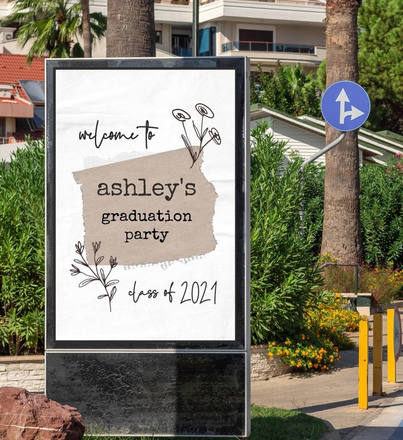 Graduation Welcome Sign, Graduation Welcome Poster, Graduation Party Sign, Custom Welcome Sign, Printable Welcome Party Sign, Class of 2023 image 4