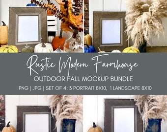 Farmhouse Mockup Bundle, Fall Mockup Bundle, Farmhouse Frame Mockup, Fall Frame Mockup, Rustic Mockup, Blank Sign, Empty Frame, Wood Frame