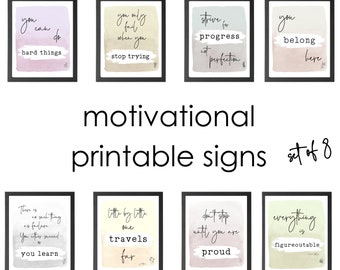 High School Motivation Posters, Educational Decor, Printable Classroom Signs, College Bulletin Board, Office Wall Art, Encouragement Cards,