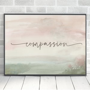 2025 Word of the Year, Custom Word Sign, Word of the Year Printable, Personalized Sign, Motivational Print, One Word Sign, Watercolor Print