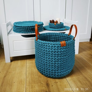 Extra Large Blanket Basket for Living Room - Cotton Rope Basket Woven Storage for Blankets, Towels, Pillows and Toys , chunky knit blanket