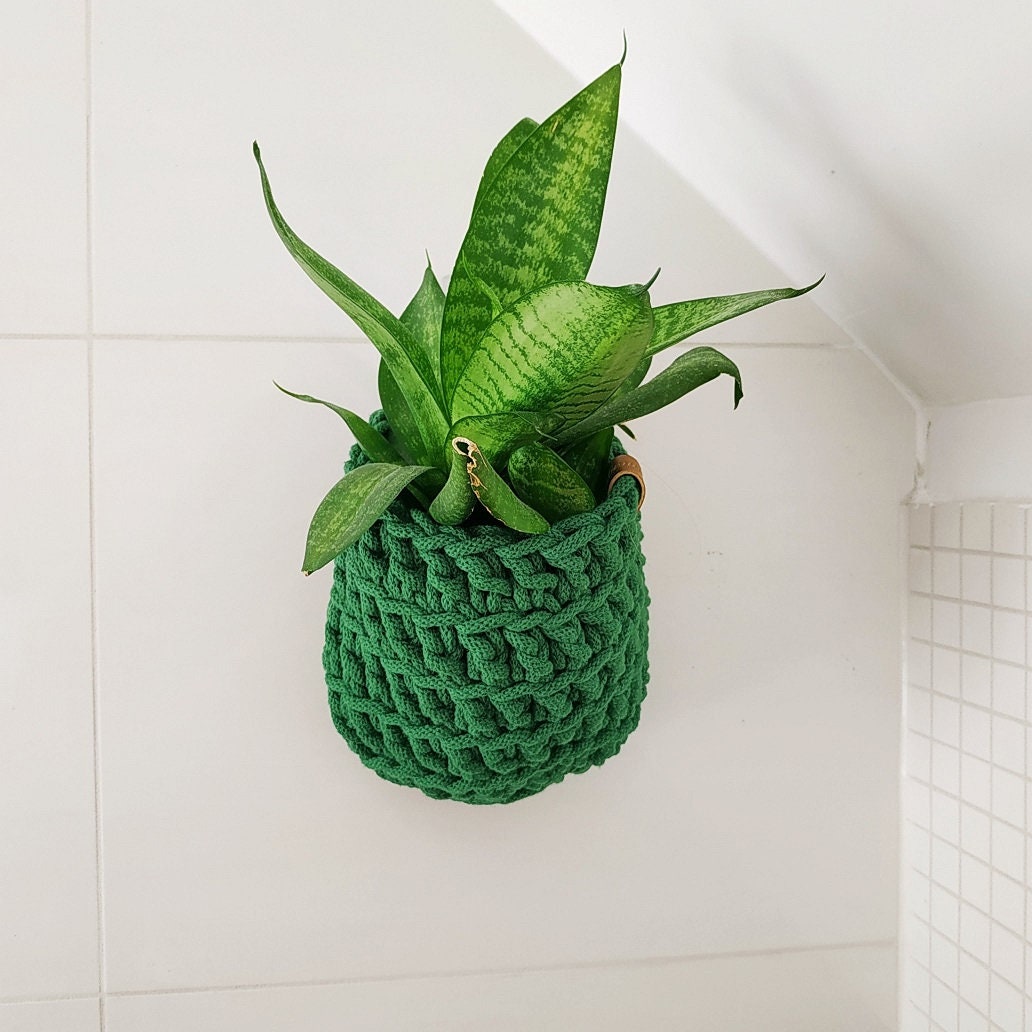 Small Hanging Basket for Kids Crochet Basket to Hang Dark Etsy