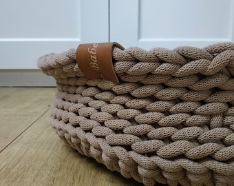 Cat bed basket, chunky crochet pet dog for small, medium, big animals, crochet cave cat, cat lover gift,  for cats and dog, toy dog basket,