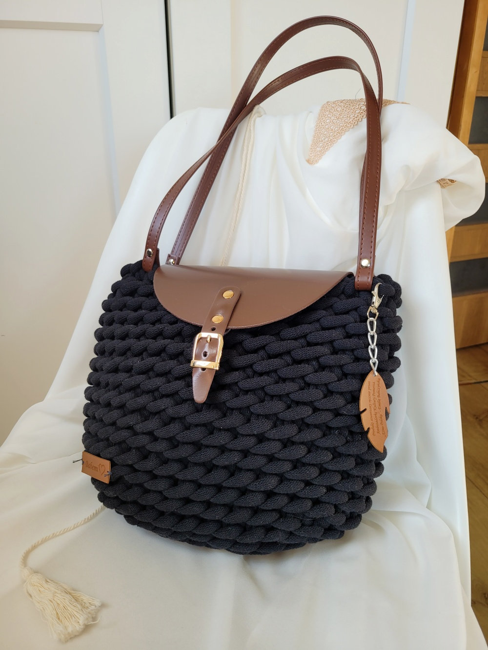 ショルダーバッグ・ポシェット CROCHET SHOULDER BAG Shoulder Bag, Flap Bag for Women, Crochet Shoulder Bag