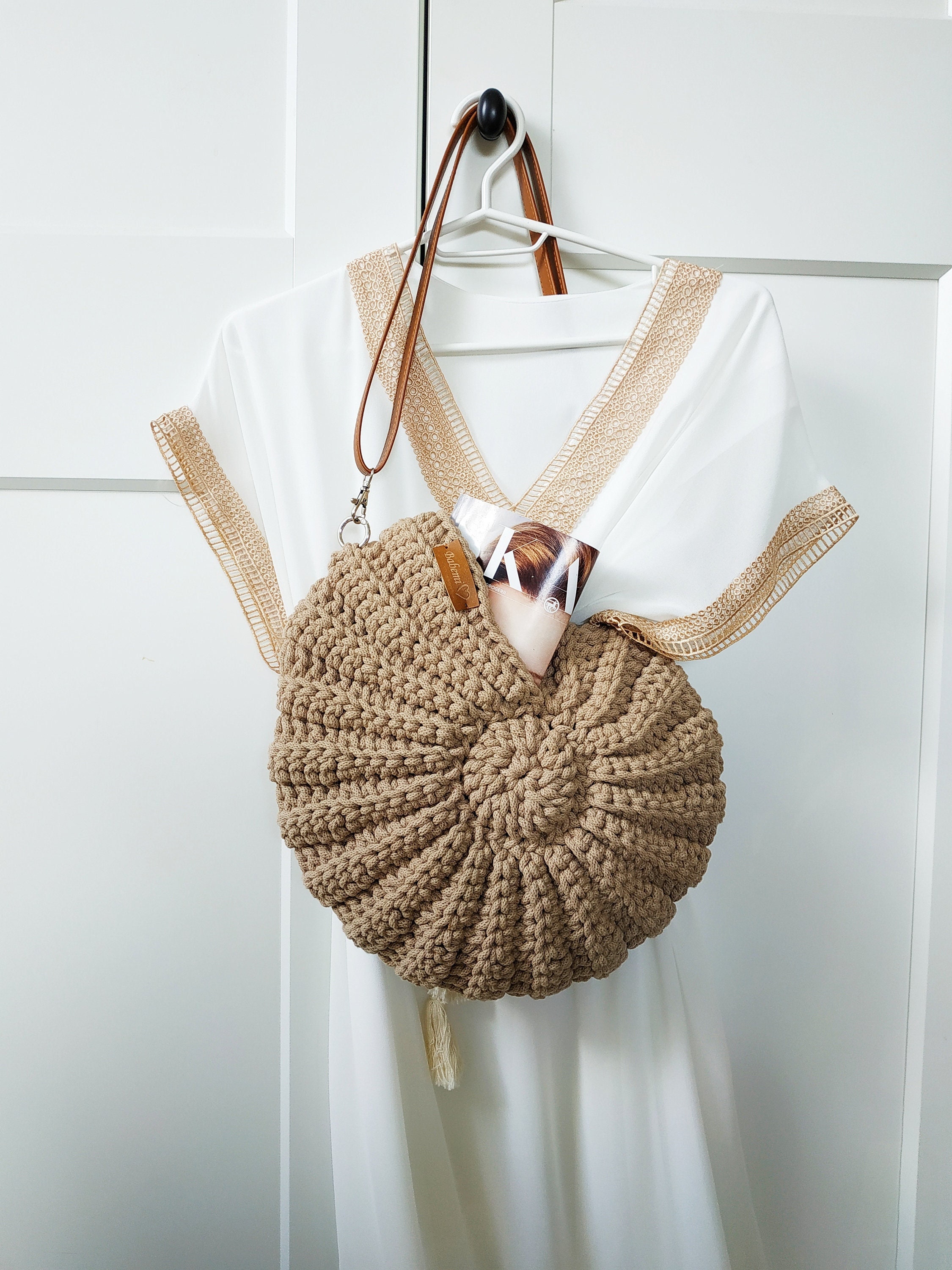 Timeless Handmade Boho Chic Shell Rattan Wicker Crossbody Bag 