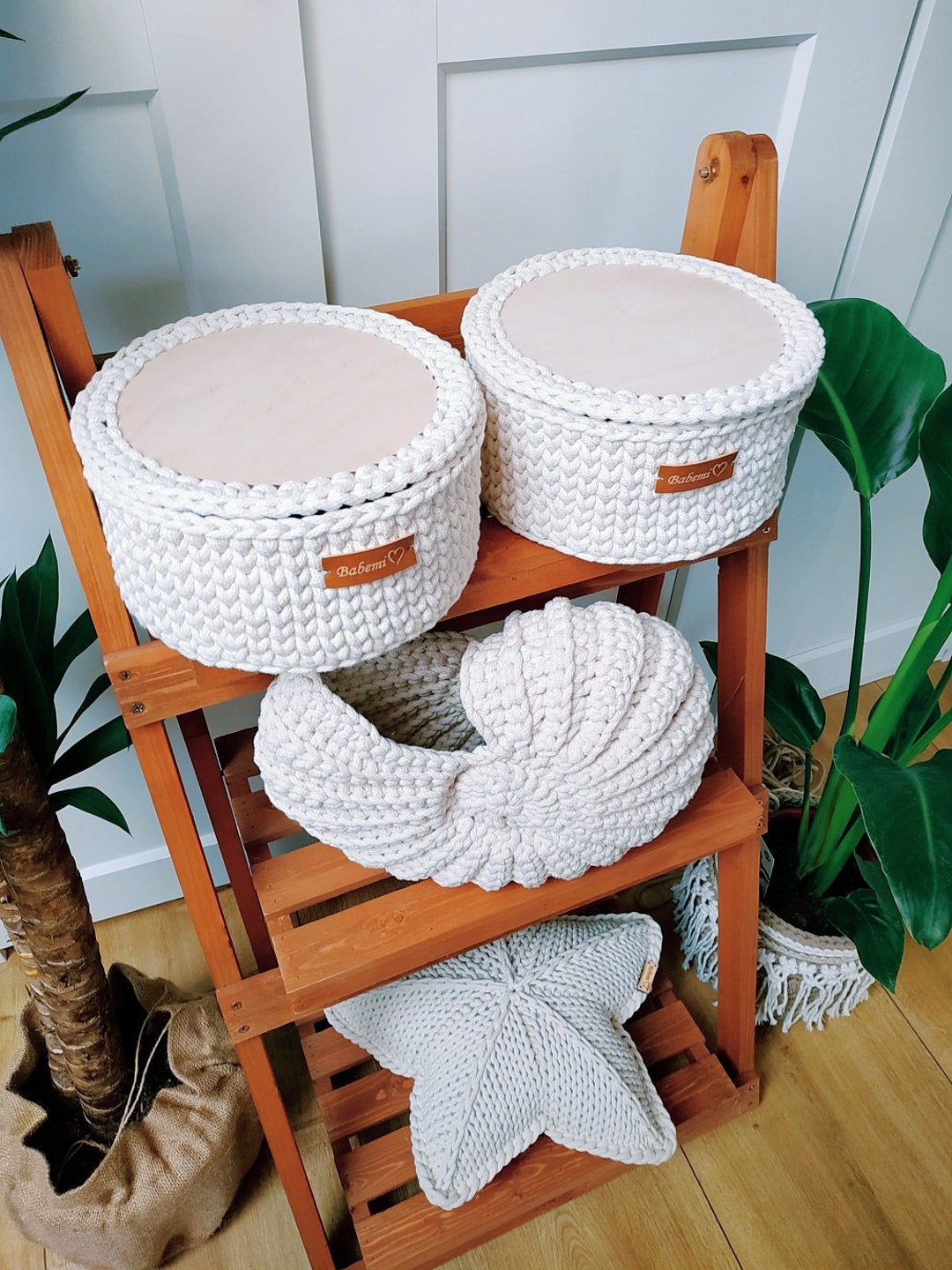 Basket With Lid, Crochet Bathroom Organizer, Gift for the Home, Trinket