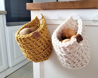 2 wall small hanging basket for kitchen, set of 2,4 baskets, bathroom storage, flowet pot holder, basket for onion and fruits, brush holder