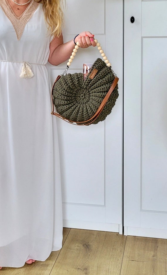 Borsa Uncinetto Borsa A Tracolla Da Donna Con Conchiglie, Borsa Da