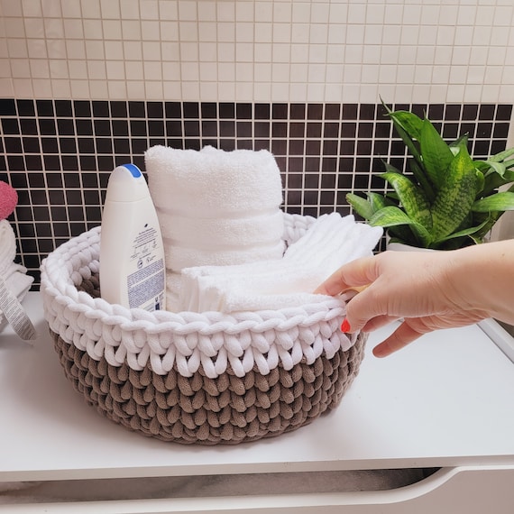 Cesta de baño, cesta para toallas y cosméticos, almacenaje de baño