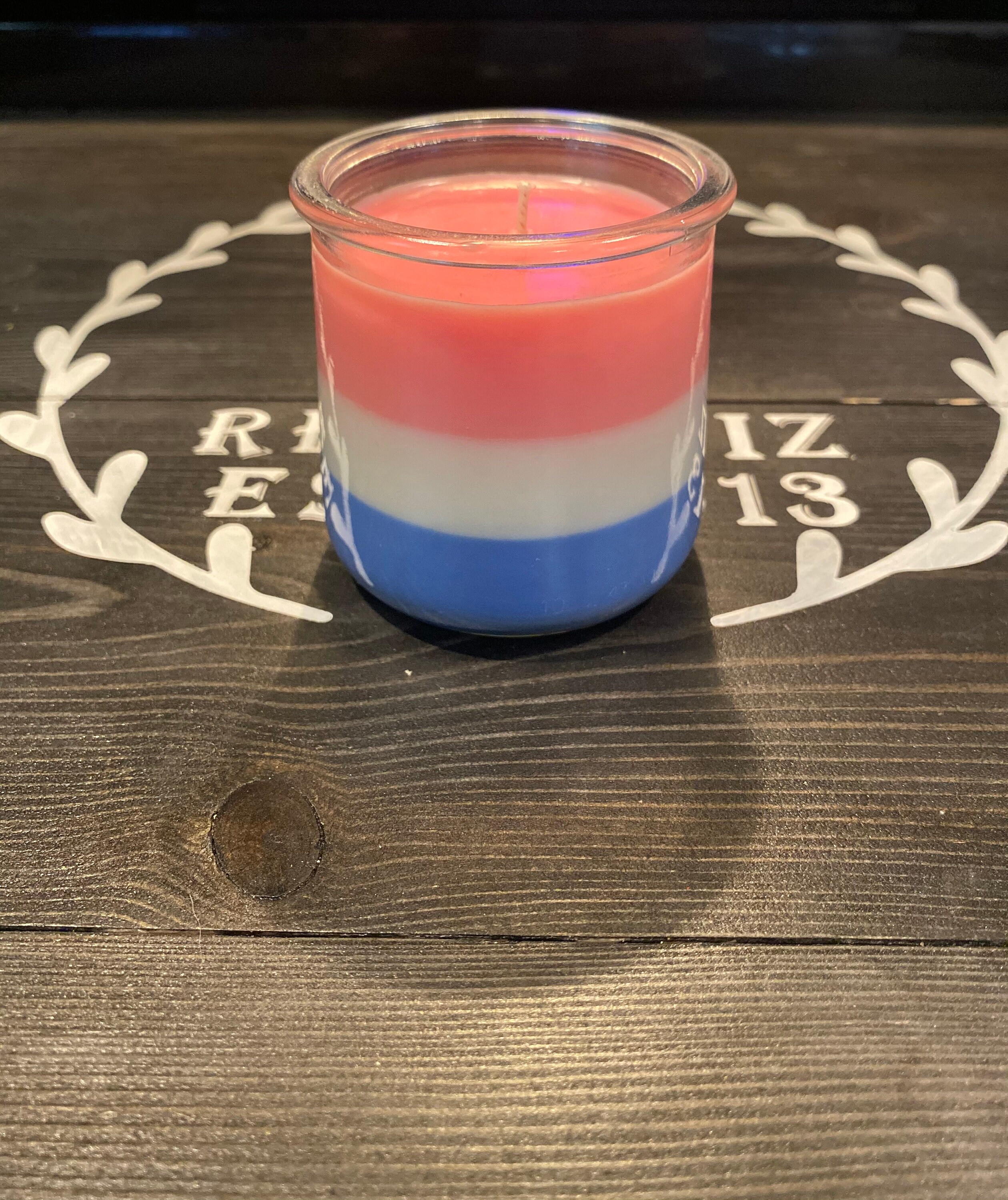 Three Layer Candle 5 oz Candle Red White and Blue 4th of Etsy