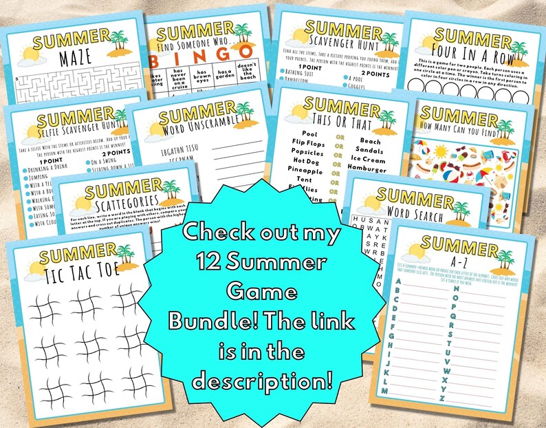 Summer Word Unscramble Printable Party Game Printable Etsy