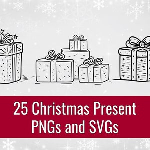 Charmante Vintage Weihnachtsgeschenk Doodles - 25 SVG & PNG Dateien für Ihre festlichen Basteln!