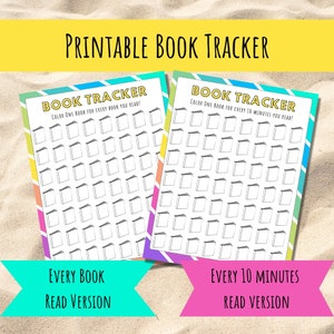 Printable Book Tracker For Kids, Summer Reading Tracker Printable, Reading Log, Summer Reading Log, Color In Tracker For Kids, Rainbow