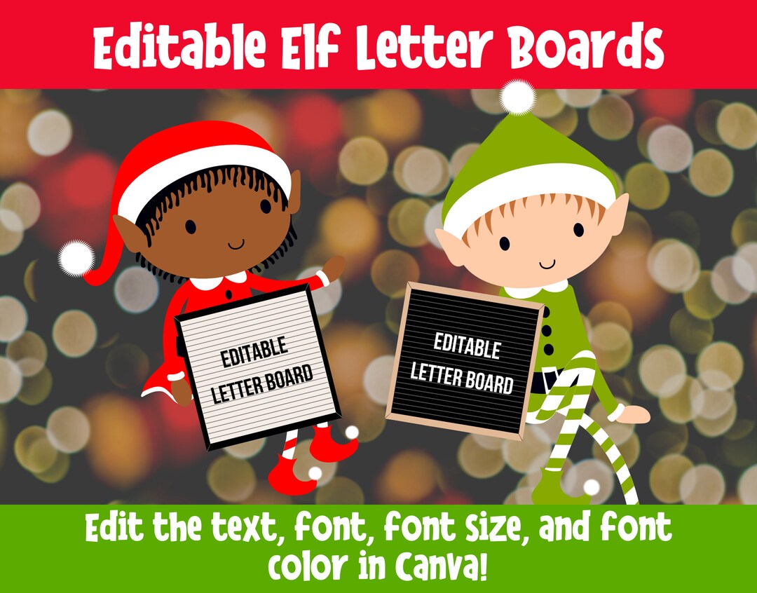 Editable Elf Letter Boards Elf Prop Christmas Elf (Download Now) Etsy