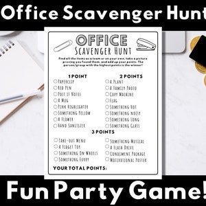 Office Scavenger Hunt Printable Game, Work Party Activity, Team ...