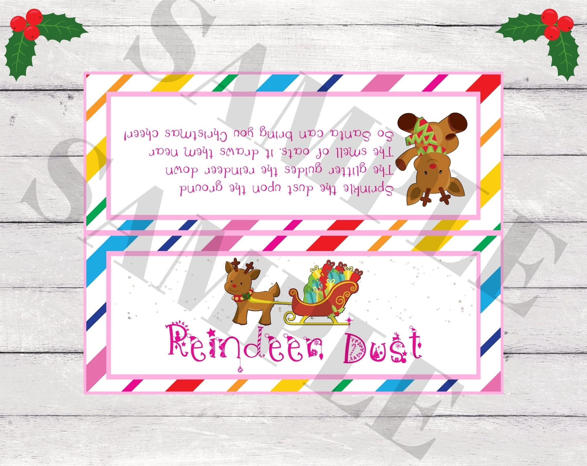 Printable Reindeer Dust Bag Tag Reindeer Food Rainbow - Etsy