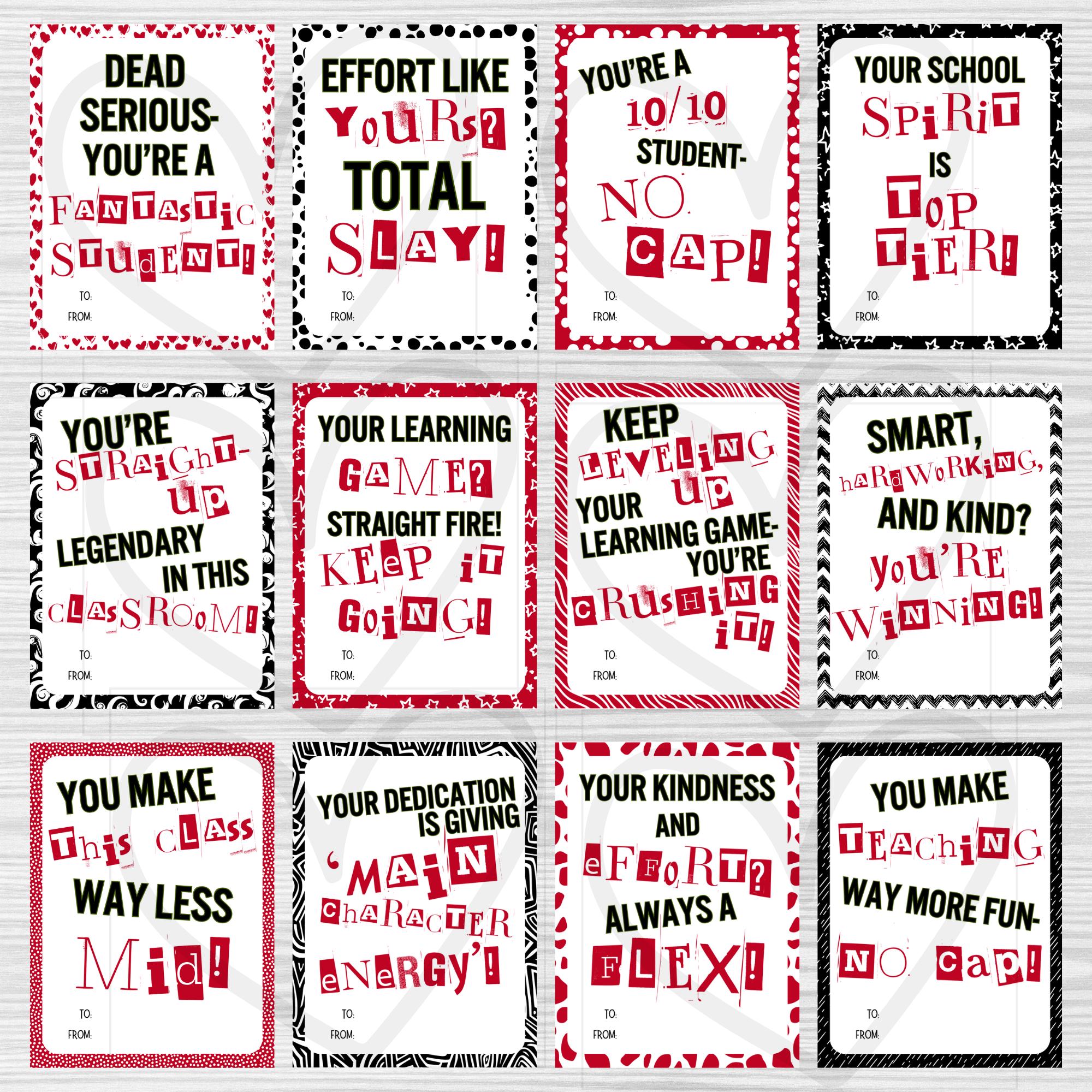 Printable Valentine’s Day Cards for Teachers to Give Students – Fun ...