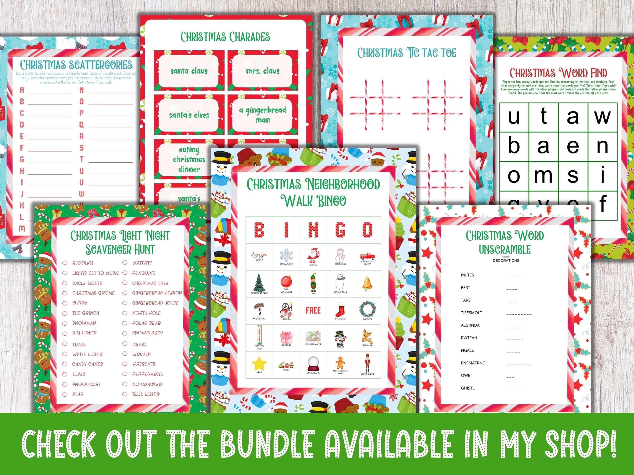 Instant Download Christmas Charades Game- Fun Family Game Night- Cheap ...
